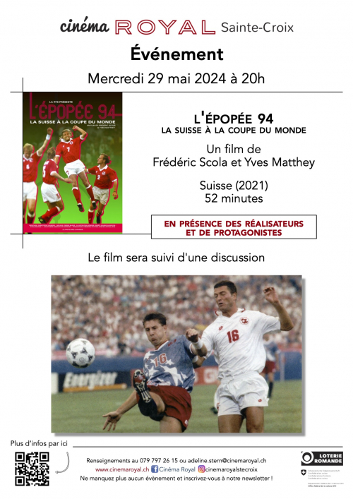 L&#039;ÉPOPÉE 94, LA SUISSE À LA COUPE DU MONDE (en présence des réalisateurs)